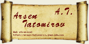 Arsen Tatomirov vizit kartica